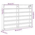 vidaXL Armoire à vitrine chêne fumé 80x8 5x58 cm bois d'ingénierie