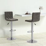 vidaXL Tabourets de bar lot de 2 gris foncé velours