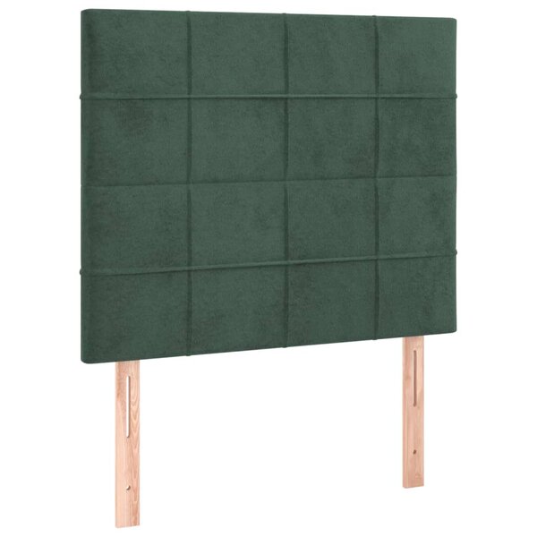 vidaXL Têtes de lit 2 Pièces Vert foncé 90x5x78/88 cm Velours