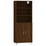 vidaXL Buffet haut Chêne marron 69 5x34x180 cm Bois d'ingénierie
