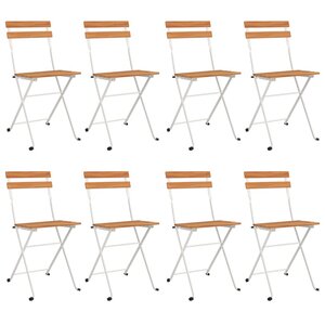 vidaXL Chaises de bistrot pliantes lot de 8 Bois d'acacia solide acier