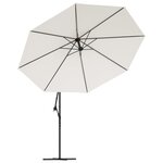 vidaXL Parasol en porte-à-feux et poteau métallique 350 cm Sable