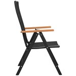 vidaXL Ensemble à manger de jardin 7 Pièces noir et marron