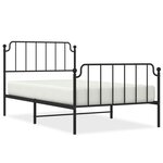vidaXL Cadre de lit métal avec tête de lit/pied de lit noir 107x203 cm