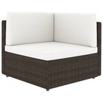 vidaXL Salon de jardin 8 Pièces avec coussins Marron Résine tressée