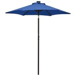 vidaXL Parasol avec lumières LED Bleu azuré 200x211 cm Aluminium