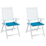 vidaXL Coussins de chaise de jardin lot de 2 bleu 50x50x3 cm