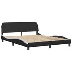 vidaXL Lit avec matelas noir et blanc 160x200 cm similicuir
