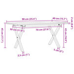 vidaXL Table basse cadre en X 90x40x45 cm bois de pin massif et acier