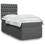 vidaXL Sommier à lattes de lit avec matelas Gris foncé 100x200cm Tissu