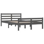 vidaXL Cadre de lit Gris Bois massif 120x200 cm