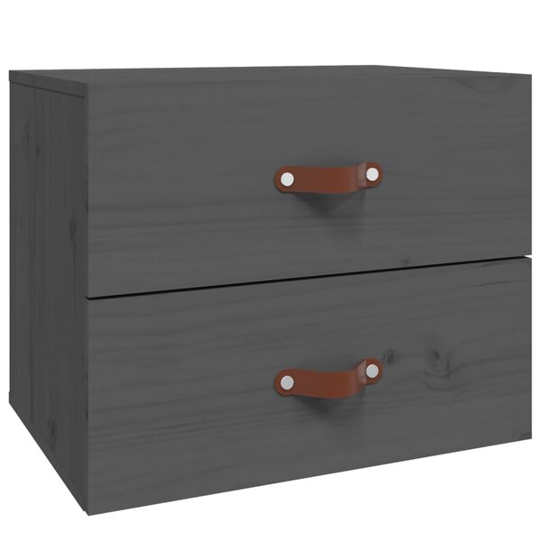 vidaXL Table de chevet murale Gris 50x36x40 cm
