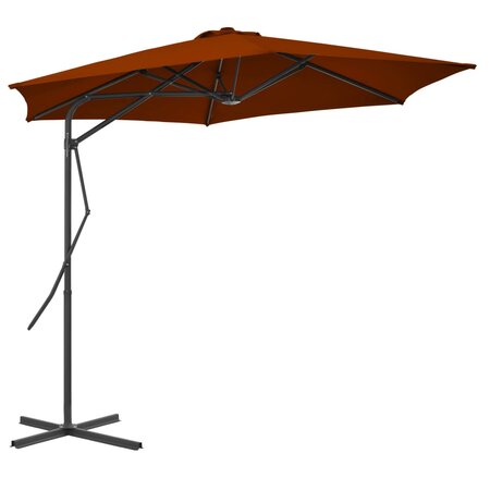 vidaXL Parasol d'extérieur avec mât en acier Terre cuite 300x230 cm