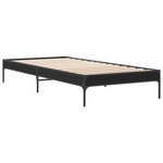 vidaXL Cadre de lit noir 90x200 cm bois d'ingénierie et métal