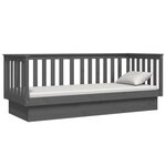 vidaXL Lit de jour Gris 90x190 cm Bois de pin massif
