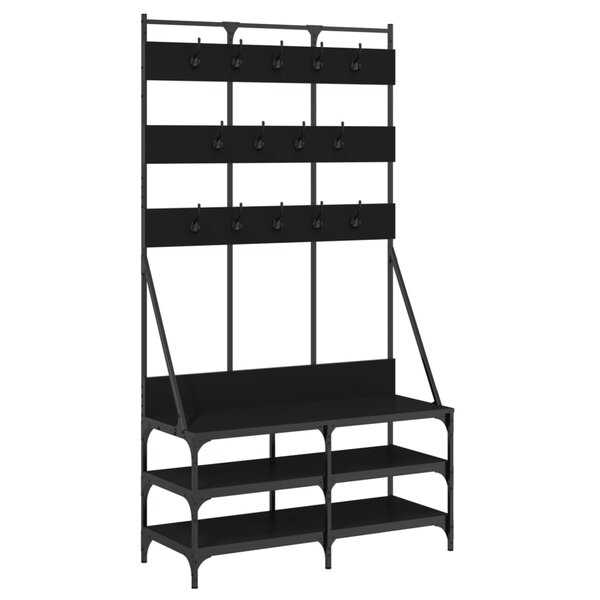 vidaXL Porte-vêtements et rangement des chaussures noir 100x40x184 cm