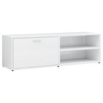 vidaXL Meuble TV Blanc brillant 120x34x37 cm Bois d’ingénierie