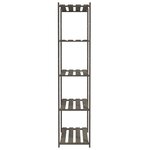 vidaXL Support de rangement à 5 niveaux gris 80x38x170 cm bois de pin
