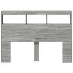 vidaXL Armoire tête de lit avec LED sonoma gris 140x17x102 cm