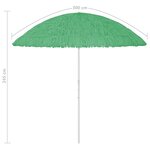 vidaXL Parasol de plage Hawaii Vert 300 cm