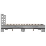 vidaXL Cadre de lit sonoma gris 120x190 cm bois d'ingénierie et métal