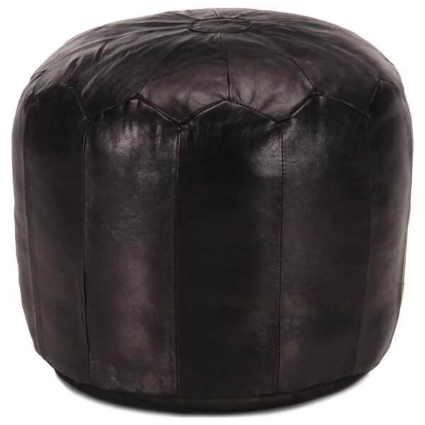 vidaXL Pouf 40 x 35 cm Noir Cuir véritable de chèvre