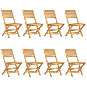 vidaXL Chaises de jardin pliantes lot de 8 47x62x90cm bois massif teck