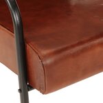 vidaXL Fauteuil marron cuir véritable