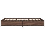 vidaXL Cadre de lit chêne marron 90x200 cm bois d'ingénierie et métal