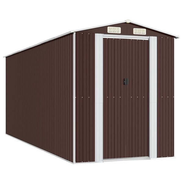vidaXL Abri de jardin Marron foncé 192x523x223 cm Acier galvanisé