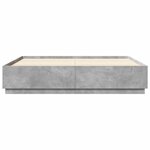 vidaXL Cadre de lit gris béton 200x200 cm bois d'ingénierie