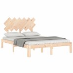 vidaXL Cadre de lit avec tête de lit 120x200 cm bois massif
