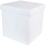Pouf coffre pliable pu assise capitonnée