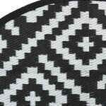 vidaXL Tapis d'extérieur blanc et noir Ø200 cm PP