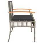 vidaXL Banc de jardin avec coussin gris résine tressée et acacia