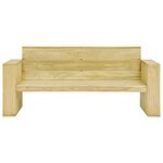 vidaXL Banc de jardin avec coussins gris 179 cm Pin imprégné