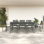 vidaXL Ensemble à manger de jardin 9 Pièces noir textilène et acier