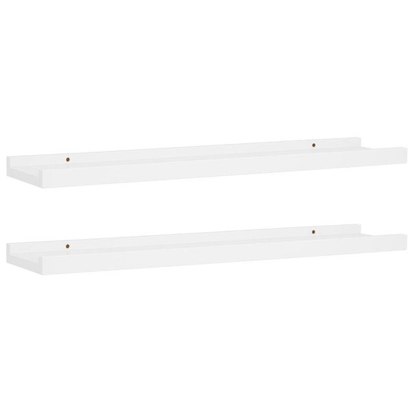 vidaXL Étagères à rebord pour cadre photo 2 Pièces Blanc 60x9x3 cm MDF