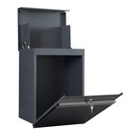 Boîte aux lettres avec panneau frontale acier galvanisé 58 x 44 x 35 cm( Anthracite 03_0006534