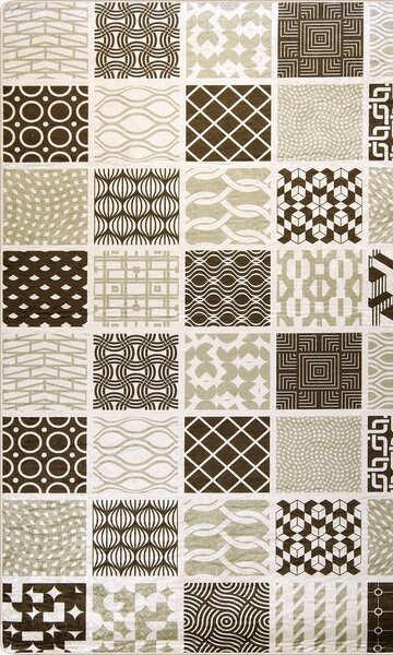 Tapis de Cuisine carreaux de Ciment 60 x 90 cm - Marron