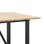 vidaXL Table à manger cadre en O 140x80x75 cm bois de pin massif fonte