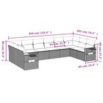 vidaXL Salon de jardin avec coussins 10 Pièces beige résine tressée