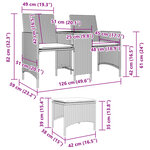 vidaXL Canapé de jardin 2 places avec table tabourets gris clair rotin