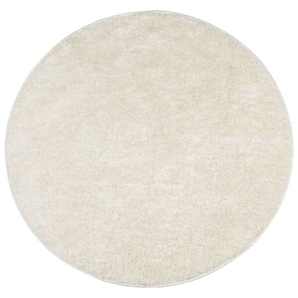 vidaXL Tapis ISTAN à poils longs aspect brillant crème Ø 80 cm