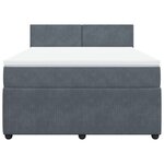 vidaXL Sommier à lattes de lit et matelas Gris foncé 140x200cm Velours