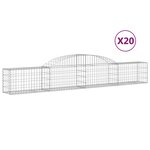 vidaXL Paniers à gabions arqués 20 Pièces 300x30x40/60 cm fer galvanisé