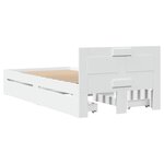 vidaXL Cadre de lit avec tête de lit blanc 75x190 cm bois d'ingénierie