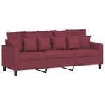 vidaXL Ensemble de canapés 3 Pièces avec coussins Rouge bordeaux Tissu