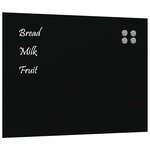 vidaXL Tableau noir magnétique mural noir 80x60 cm verre trempé