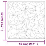vidaXL Panneaux muraux 12 Pièces noir 50x50 cm XPS 3 m² améthyste